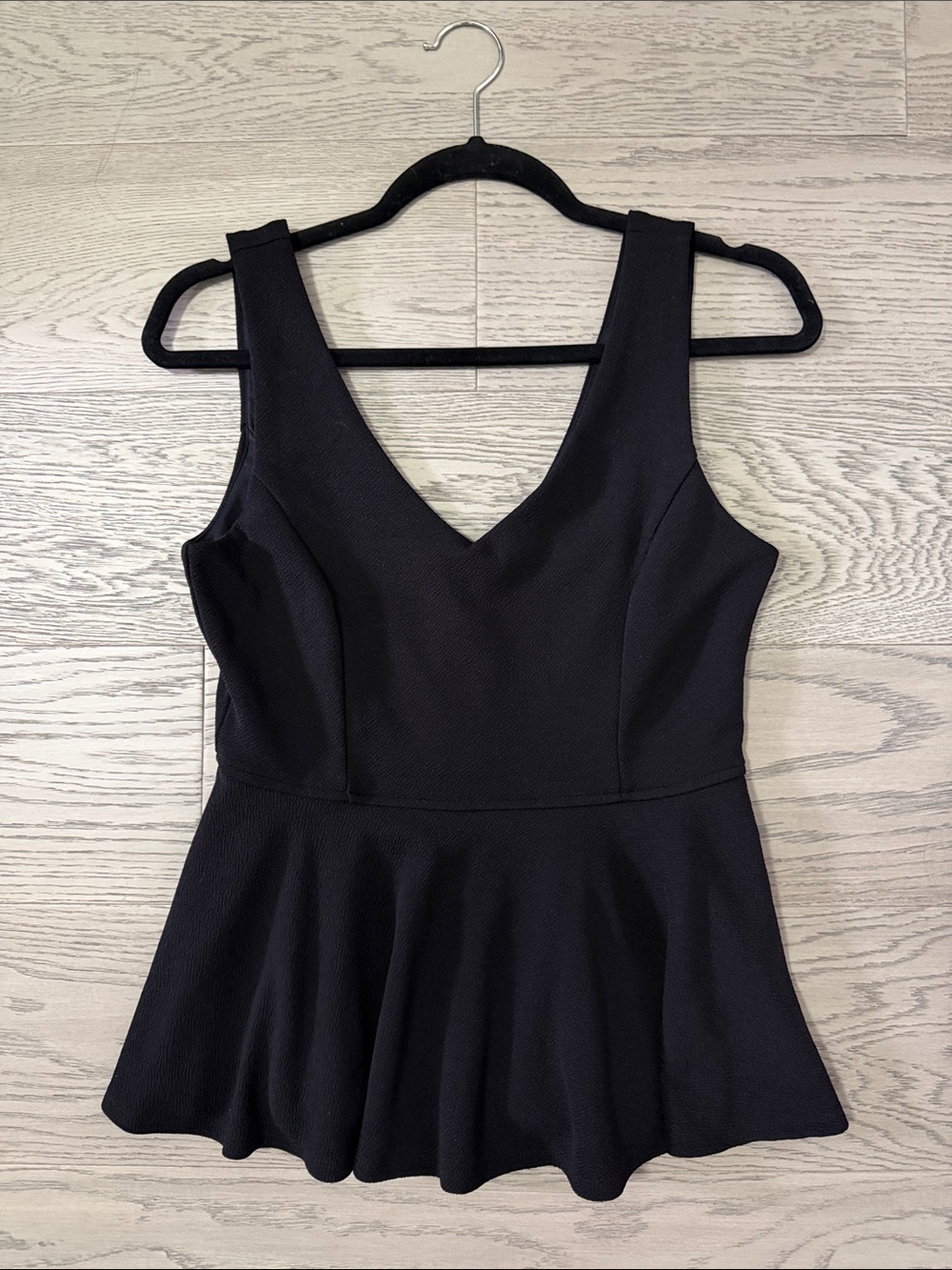 Forever 21 Black Peplum V-Neck Top